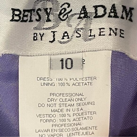 Betsy & Adam Iridescent Bluish Purple Sequins MermaidCore Maxi Dress NWT Size 10 - Picture 8 of 11